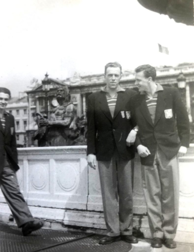 Ivo Mrázek s Janem Kozákem, 1951, ME Paříž. 