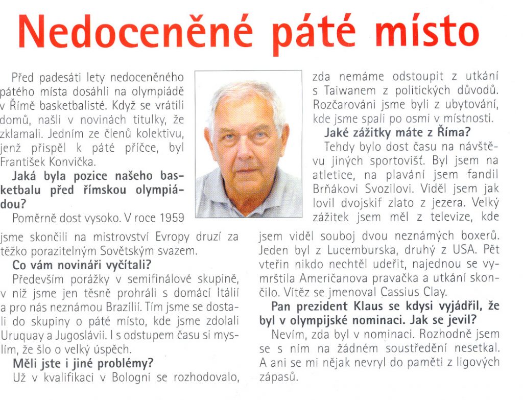Rok 2010 a František Konvička v rozhovoru pro sportovní tisk.