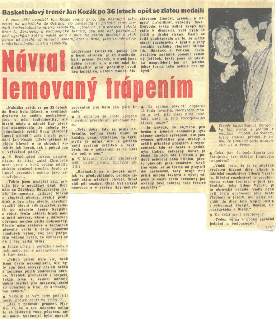 Květen 1990 a společné foto s Janem Kozákem. Titul pro mistra republiky zůstal v Brně.